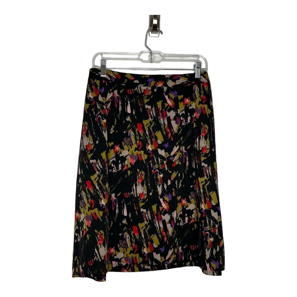 Lane Bryant Womens A Line Skirt‎ Size 18 Abstract Black Career Retro